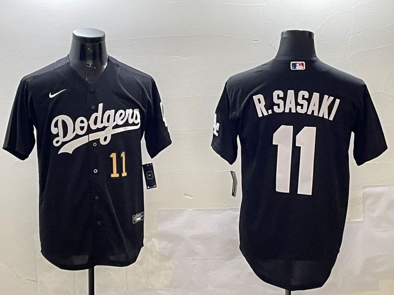 Men Los Angeles Dodgers #11 R.Sasaki Black Game 2025 Nike MLB Jersey style 4->los angeles dodgers->MLB Jersey